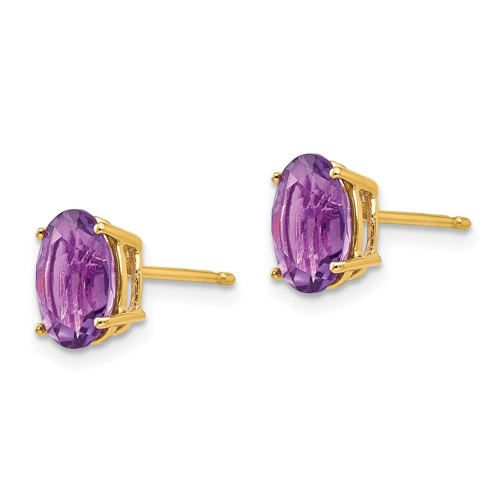 14k 8x6mm Oval Amethyst Earrings