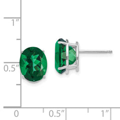 14k White Gold Mount St. Helens Oval Stud Earrings - 2
