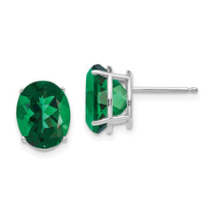 14k White Gold Mount St. Helens Oval Stud Earrings - 2