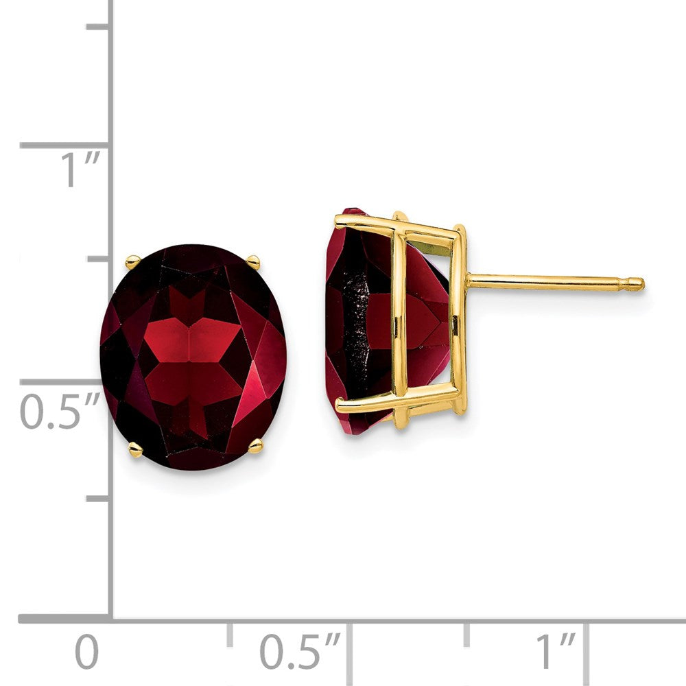 14k Oval Garnet Earrings