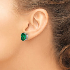 14k White Gold Mount St. Helens Oval Stud Earrings - 4