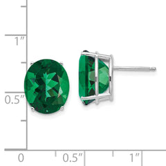 14k White Gold Mount St. Helens Oval Stud Earrings - 4