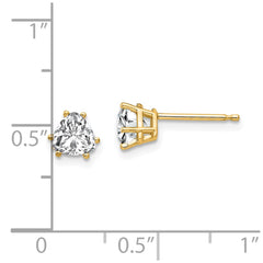 14k 5mm Trillion Cubic Zirconia Earrings