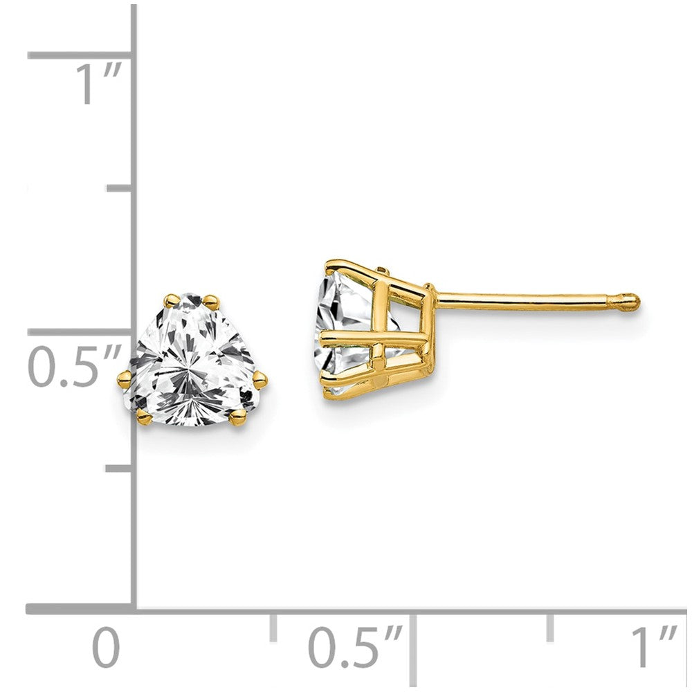 14k 6mm Trillion Cubic Zirconia Earrings