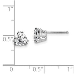 14k White Gold 6mm Trillion Cubic Zirconia Earrings