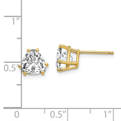 14k 7mm Trillion Cubic Zirconia Earrings