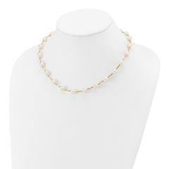 14k 7-8mm White Rice Freshwater Cultured Pearl Beaded 18 inch Necklace