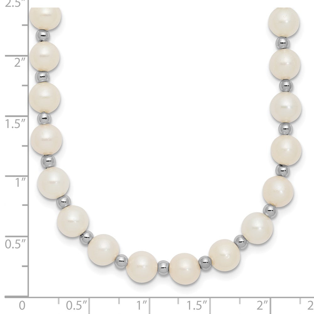 14k White Gold 6-7mm White Near Round FW Cultured Pearl Necklace