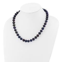 14k White Gold 10-11mm Black Near-Round Freshwater Cultured Pearl 18 inch Necklace