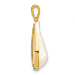 14K 10x18mm White Teardrop Saltwater Mabe Pearl Pendant