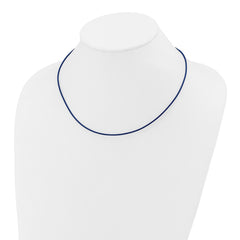14k Yellow Clasp 1.5mm 18 inch Royal Blue Leather Cord Necklace