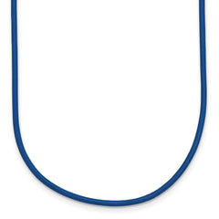 14k Yellow Clasp 1.5mm 18 inch Royal Blue Leather Cord Necklace