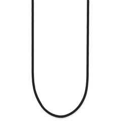 14k Yellow Clasp 2mm 18 inch Black Leather Cord Necklace