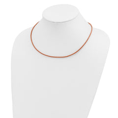 14k Yellow Clasp 2mm 18 inch Natural Leather Cord Necklace