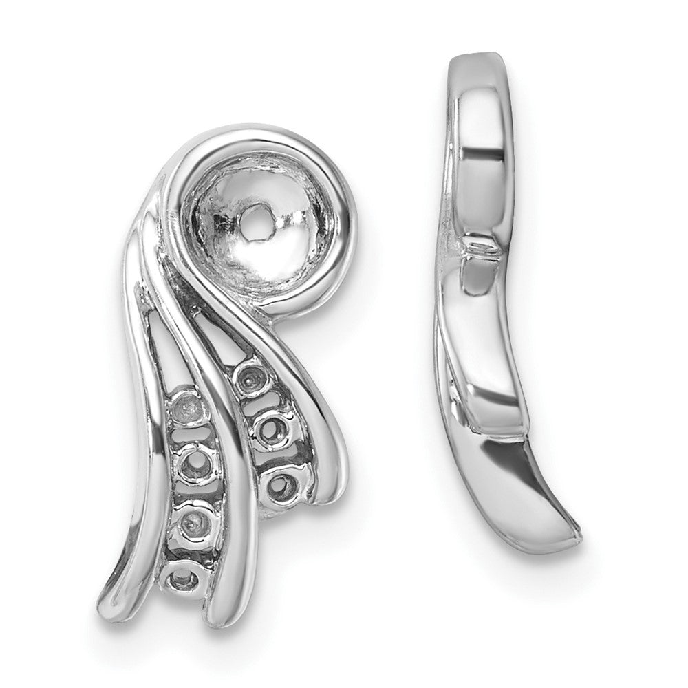 14k White Gold Fancy Diamond Earring Jackets Mountings