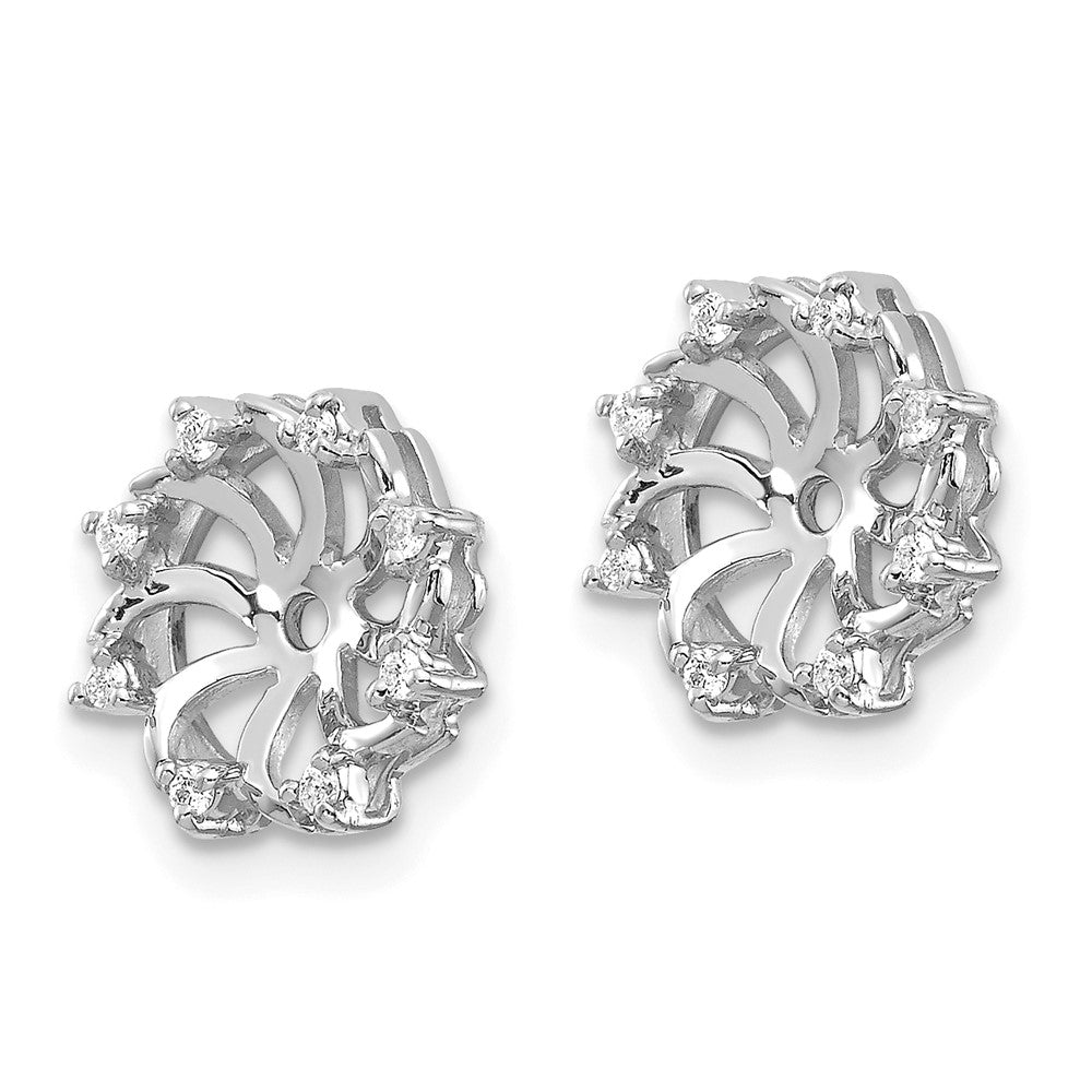 14k White Gold AAA Diamond Earring Jacket - 5