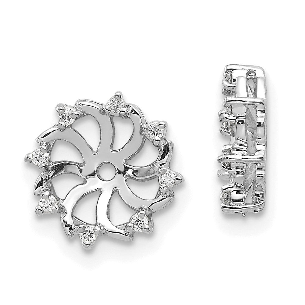 14k White Gold AAA Diamond Earring Jacket - 5