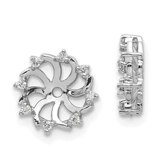 14k White Gold AAA Diamond Earring Jacket - 5