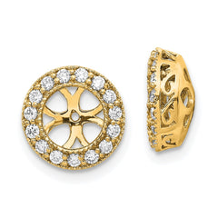 14k A Diamond Earring Jacket - 3