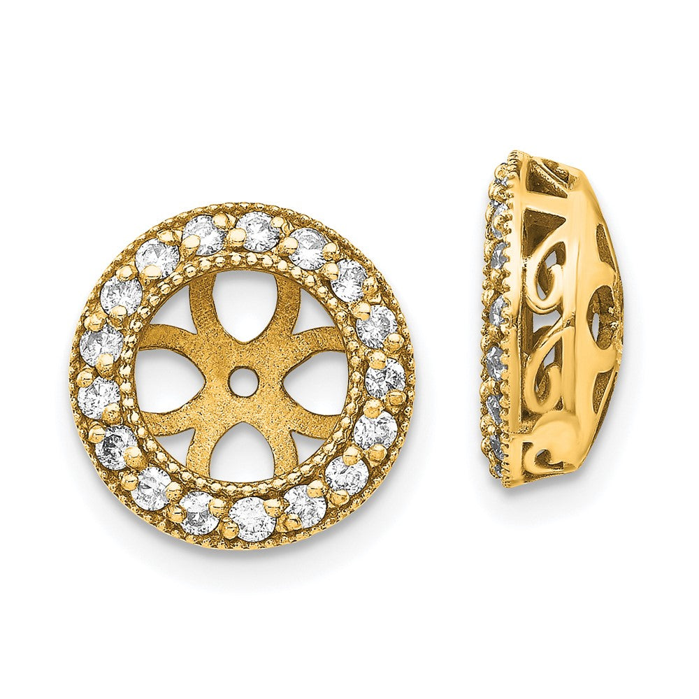 14k AAA Diamond Earring Jacket - 4