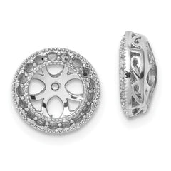 14k White Gold Diamond Earring Jacket Mountings - 4