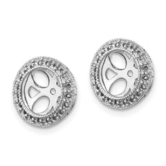 14k White Gold Diamond Earring Jacket Mountings - 5
