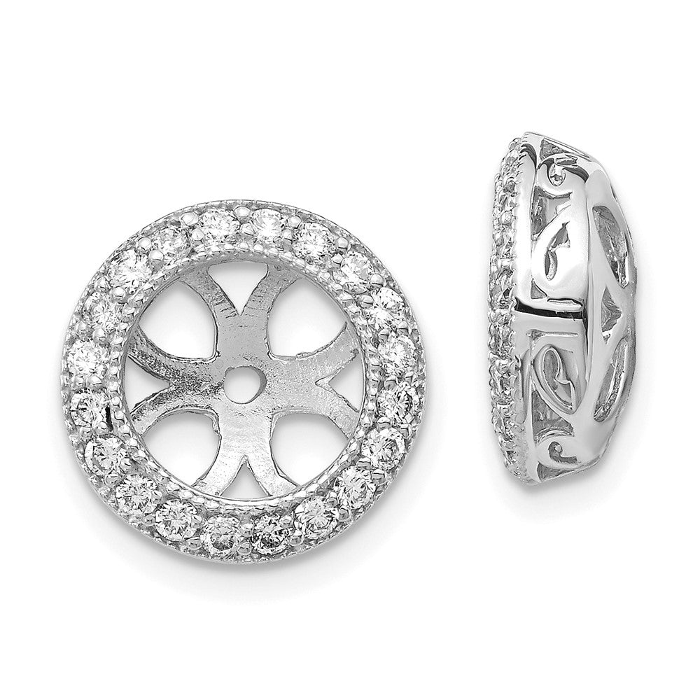 14k White Gold VS Diamond Earring Jacket - 4
