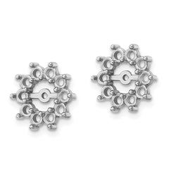 14k White Gold Fancy Diamond Earring Jacket Mountings - 3
