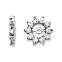 14k White Gold AAA Fancy Diamond Earring Jacket - 2