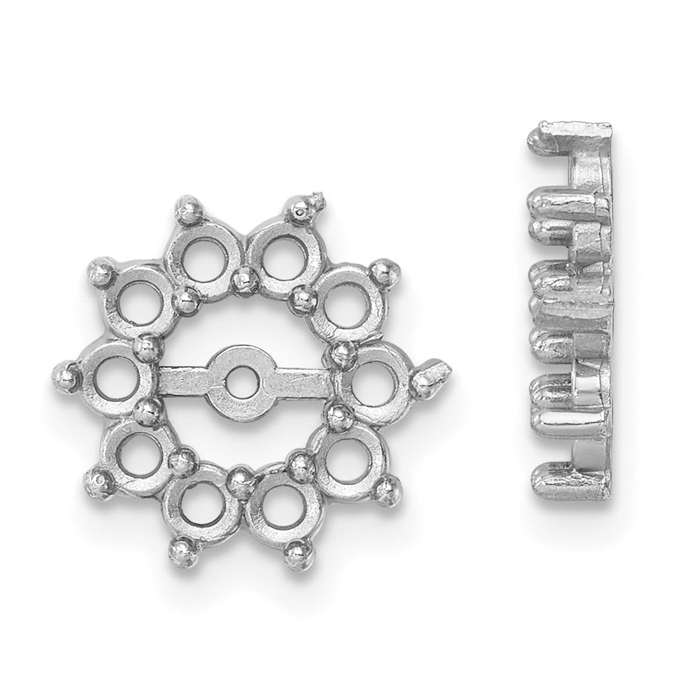 14k White Gold Fancy Diamond Earring Jacket Mountings - 3