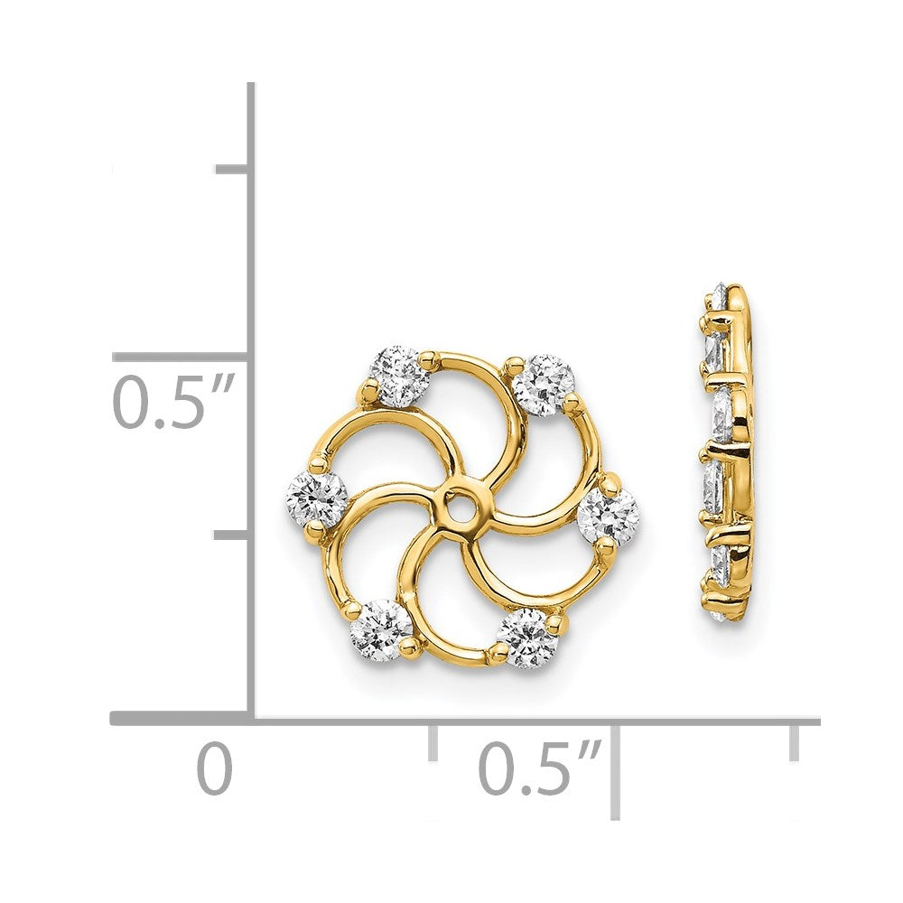 14k A Diamond Earring Jacket - 2
