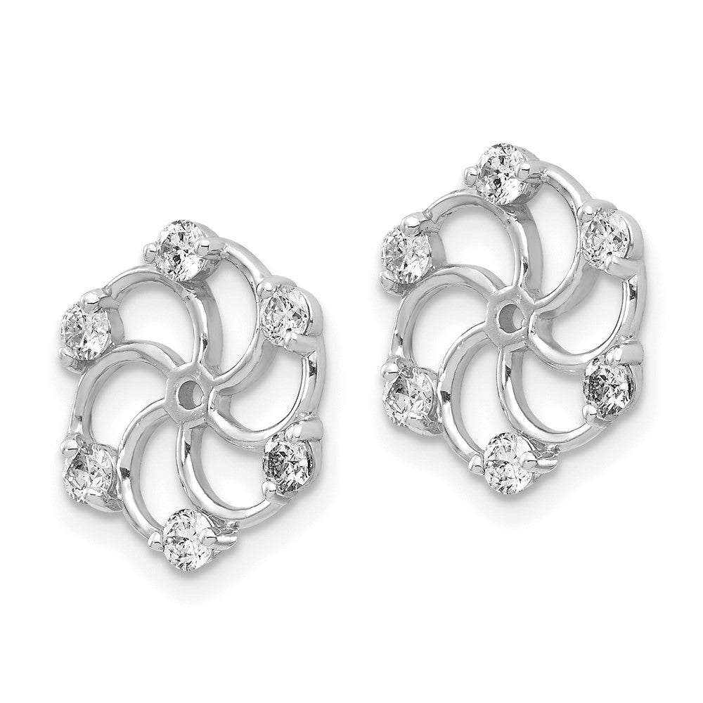 14k White Gold AA Diamond Earring Jackets