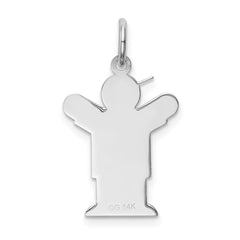 14k White Gold Kid Charm - 8
