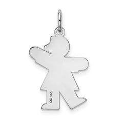 14k White Gold Kid Charm - 12
