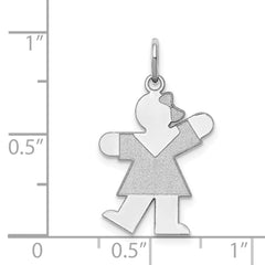 14k White Gold Kid Charm - 12