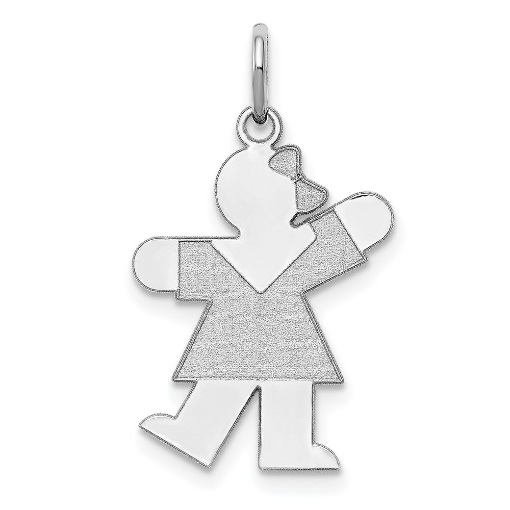 14k White Gold Kid Charm - 12