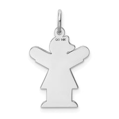 14k White Gold Kid Charm - 13
