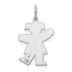 14k White Gold Kid Charm - 2