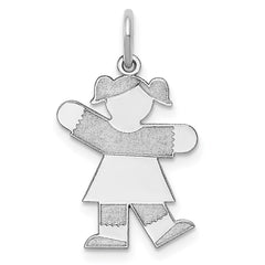14k White Gold Kid Charm - 2
