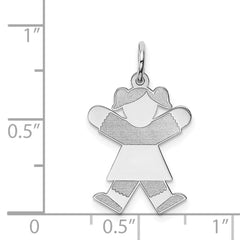 14k White Gold Kid Charm - 3