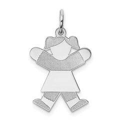 14k White Gold Kid Charm - 3