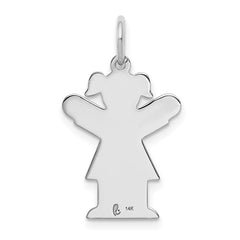 14k White Gold Kid Charm - 14