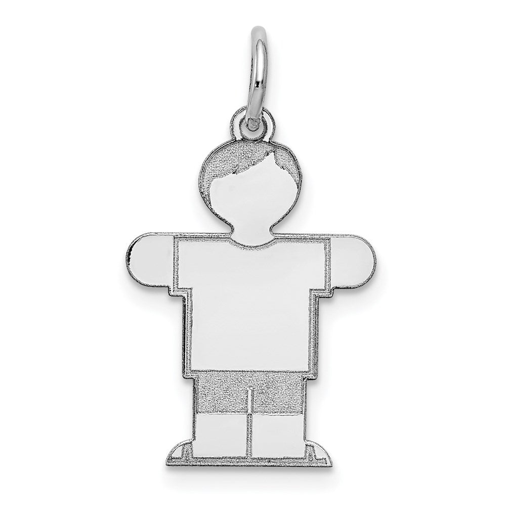 14k White Gold Kid Charm - 16