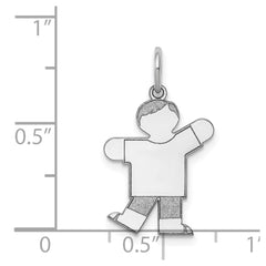 14k White Gold Kid Charm - 17