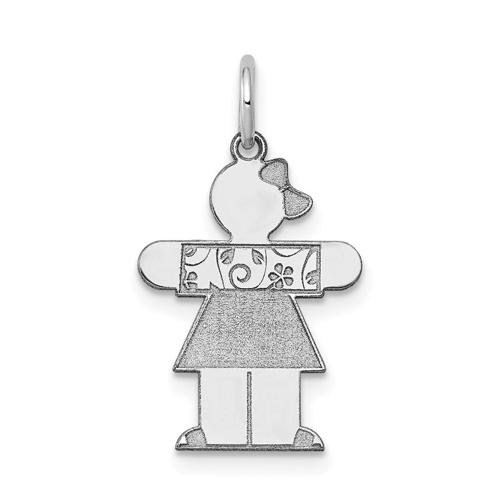 14k White Gold Kid Charm - 20