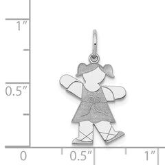 14k White Gold Kid Charm - 19
