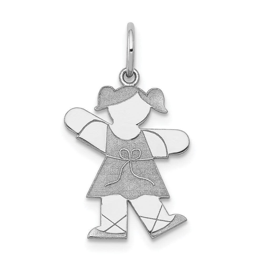 14k White Gold Kid Charm - 19