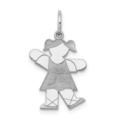 14k White Gold Kid Charm - 19
