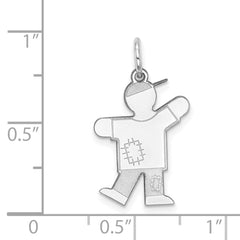 14k White Gold Kid Charm - 15