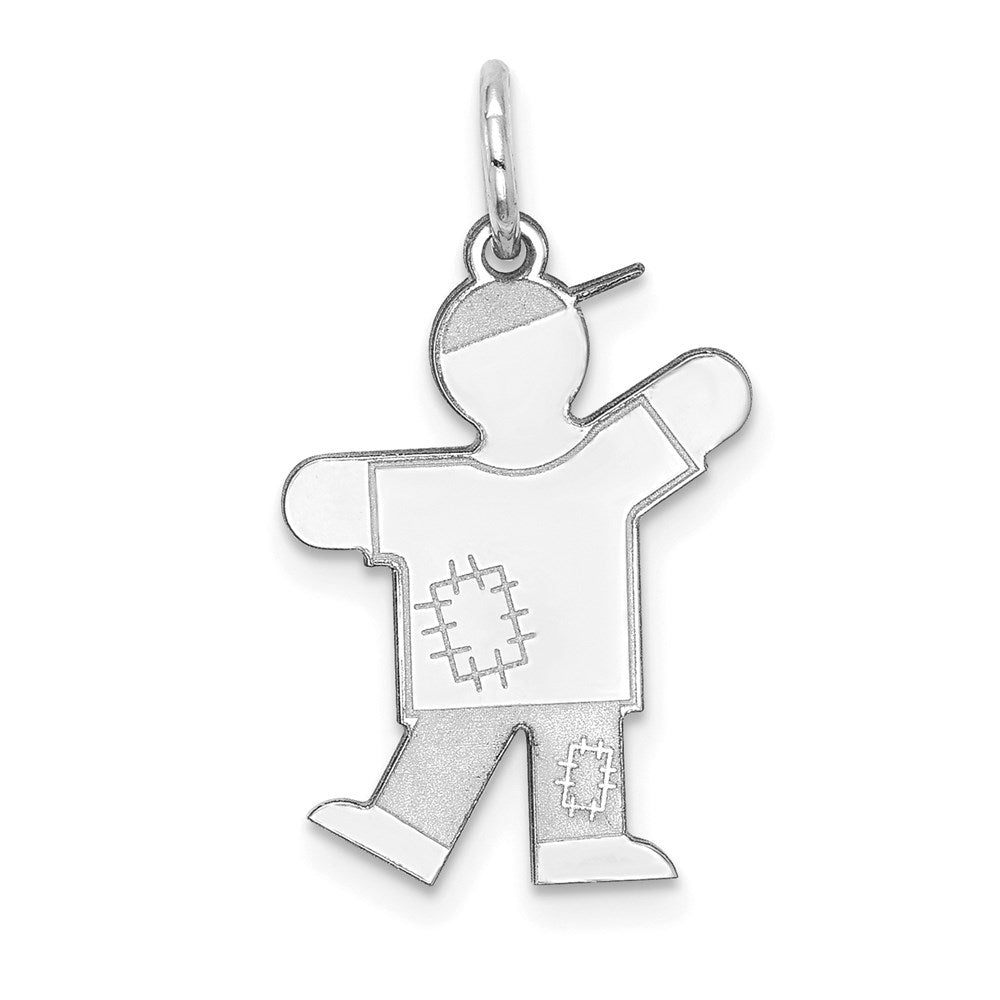 14k White Gold Kid Charm - 15